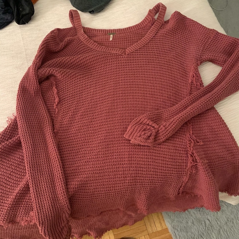 Free people red sweater